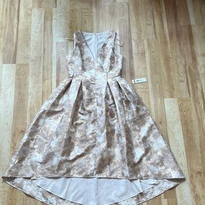 Eliza J gold beige high low fancy dress size 12